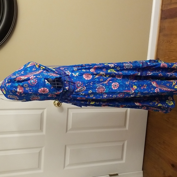 Boho women's blue patterned dress - Picture 5 of 10